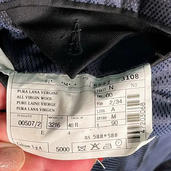 Luigi Bianchi Mantova All Virgin Wool Navy Blue Blazer - Picture 12 of 13